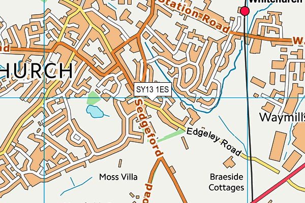 SY13 1ES map - OS VectorMap District (Ordnance Survey)