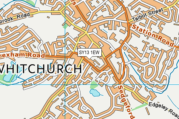 SY13 1EW map - OS VectorMap District (Ordnance Survey)