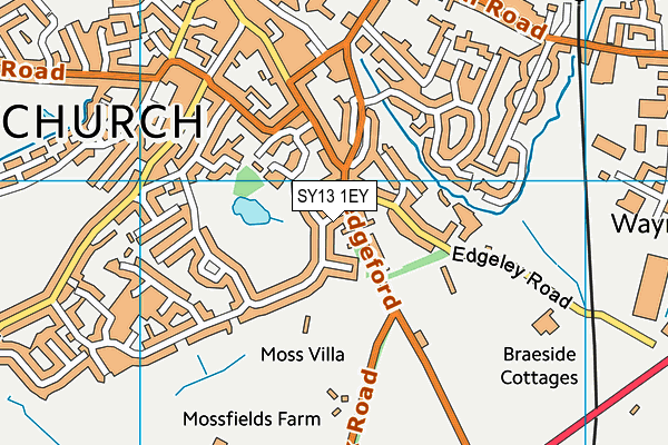 SY13 1EY map - OS VectorMap District (Ordnance Survey)