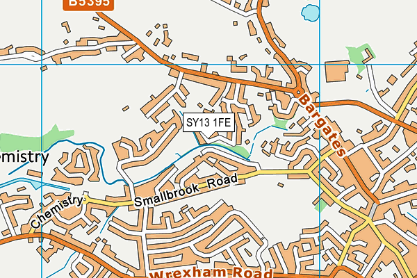 SY13 1FE map - OS VectorMap District (Ordnance Survey)