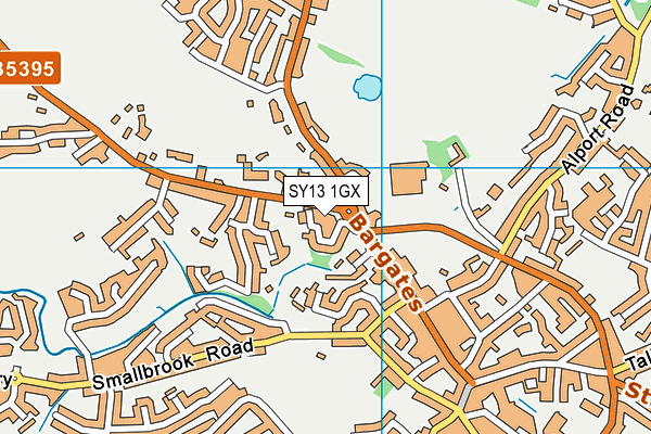 SY13 1GX map - OS VectorMap District (Ordnance Survey)