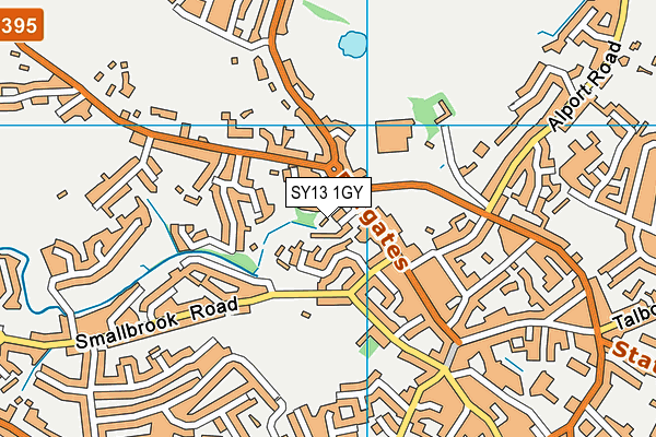 SY13 1GY map - OS VectorMap District (Ordnance Survey)