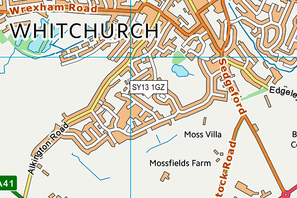 SY13 1GZ map - OS VectorMap District (Ordnance Survey)