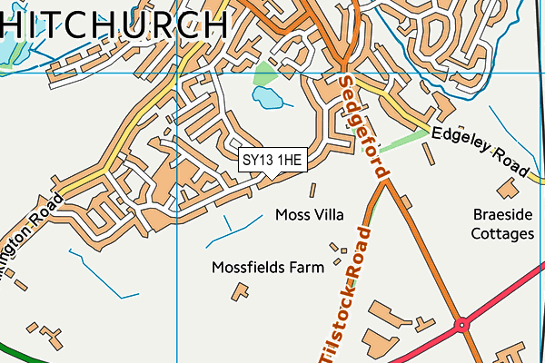 SY13 1HE map - OS VectorMap District (Ordnance Survey)