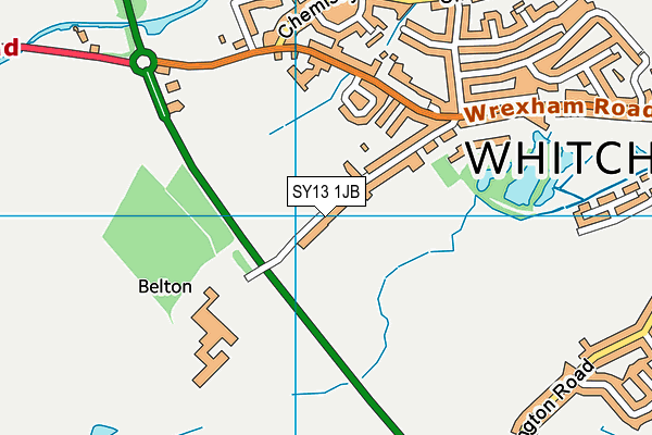 SY13 1JB map - OS VectorMap District (Ordnance Survey)