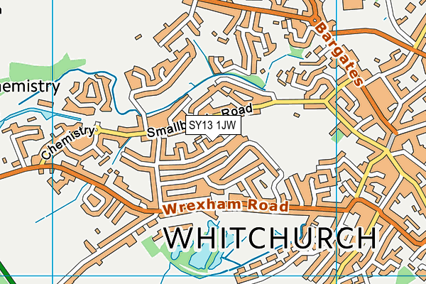 SY13 1JW map - OS VectorMap District (Ordnance Survey)