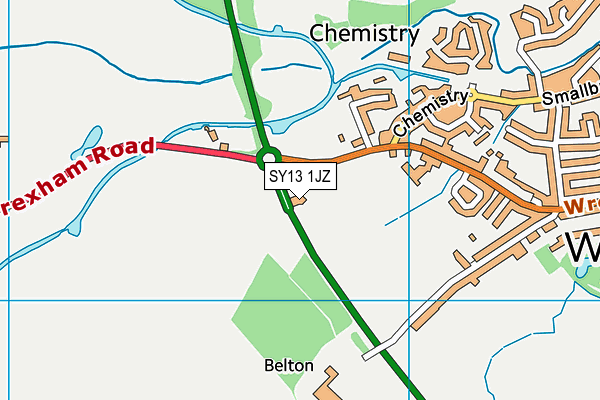 SY13 1JZ map - OS VectorMap District (Ordnance Survey)