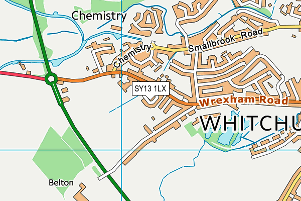 SY13 1LX map - OS VectorMap District (Ordnance Survey)