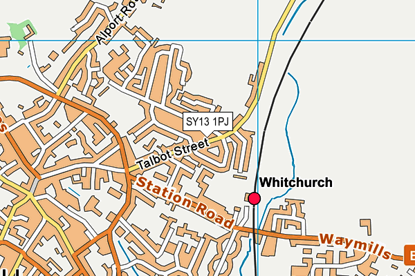 SY13 1PJ map - OS VectorMap District (Ordnance Survey)