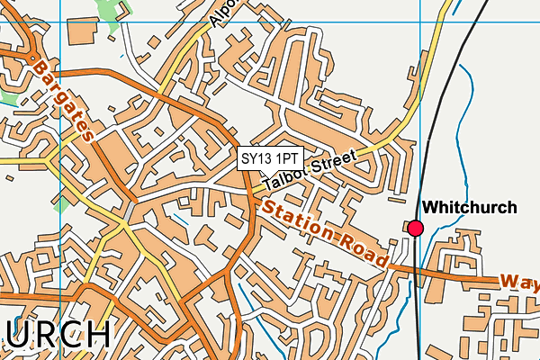 SY13 1PT map - OS VectorMap District (Ordnance Survey)