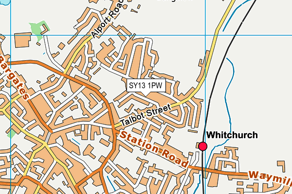 SY13 1PW map - OS VectorMap District (Ordnance Survey)