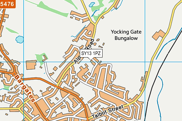 SY13 1PZ map - OS VectorMap District (Ordnance Survey)