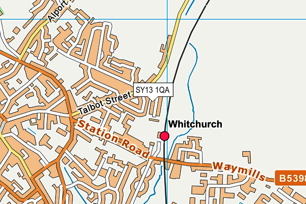 SY13 1QA map - OS VectorMap District (Ordnance Survey)