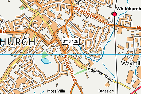 SY13 1QE map - OS VectorMap District (Ordnance Survey)