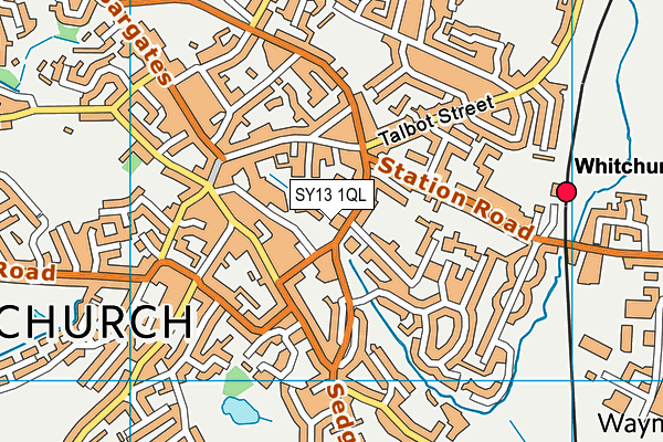 SY13 1QL map - OS VectorMap District (Ordnance Survey)