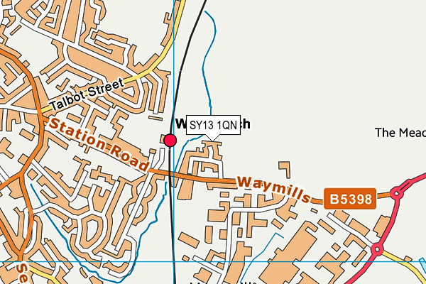 SY13 1QN map - OS VectorMap District (Ordnance Survey)