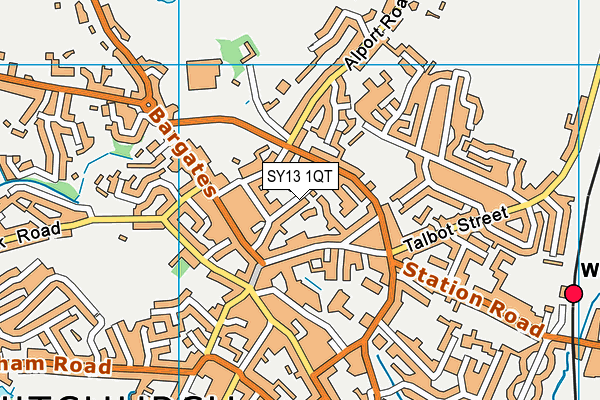 SY13 1QT map - OS VectorMap District (Ordnance Survey)