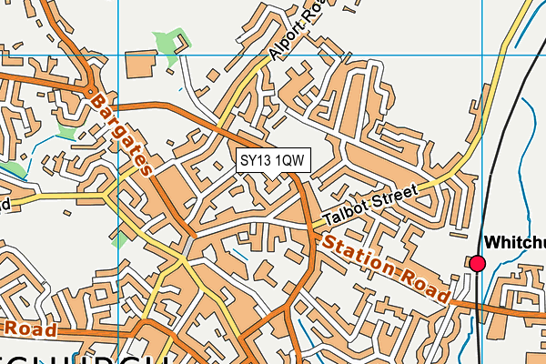 SY13 1QW map - OS VectorMap District (Ordnance Survey)