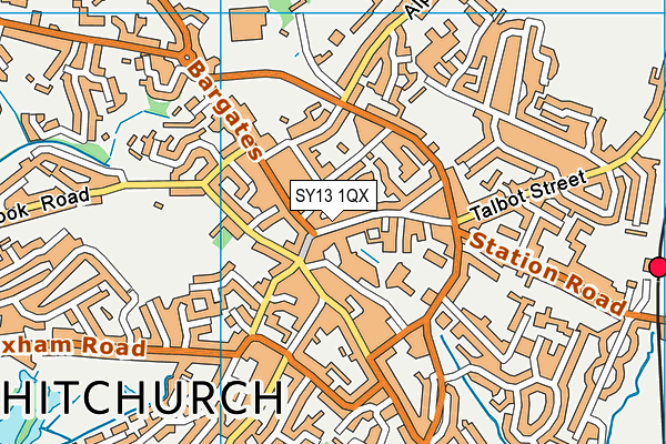 SY13 1QX map - OS VectorMap District (Ordnance Survey)