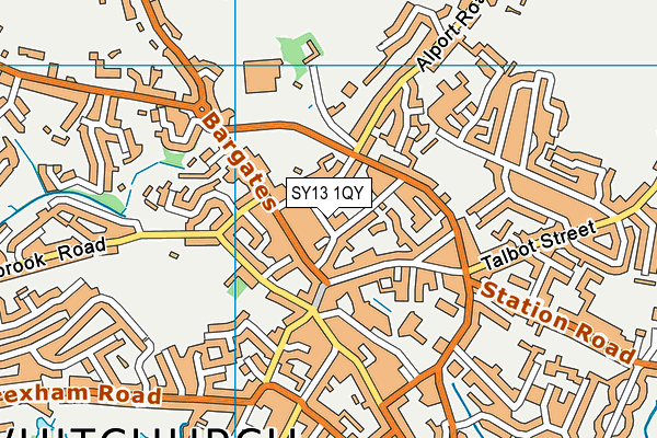 SY13 1QY map - OS VectorMap District (Ordnance Survey)