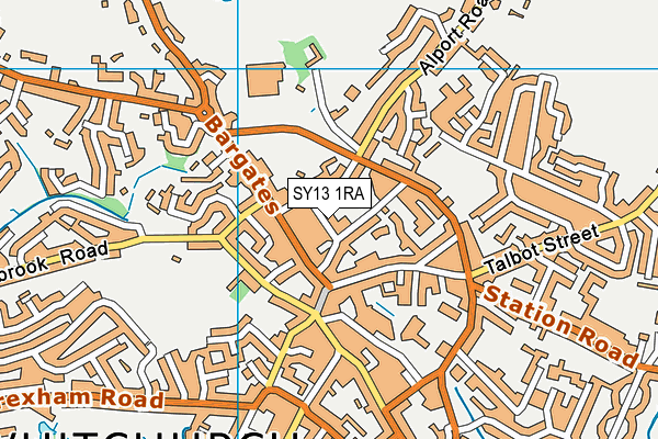 SY13 1RA map - OS VectorMap District (Ordnance Survey)