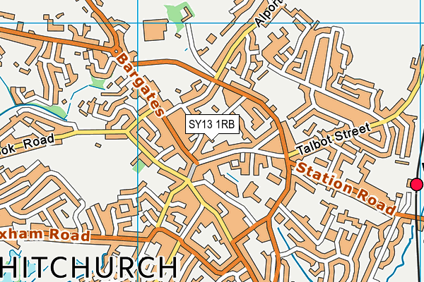 SY13 1RB map - OS VectorMap District (Ordnance Survey)