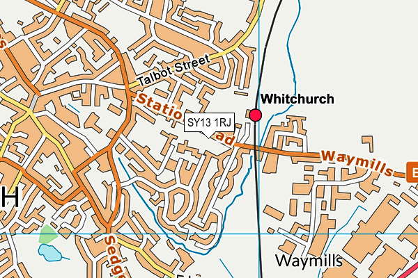 Whitchurch CofE Infant and Nursery Academy map (SY13 1RJ) - OS VectorMap District (Ordnance Survey)