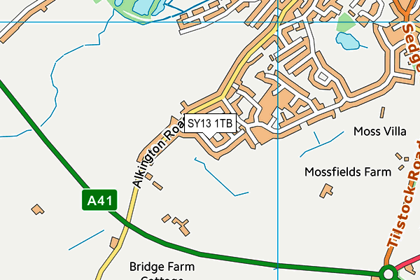 SY13 1TB map - OS VectorMap District (Ordnance Survey)