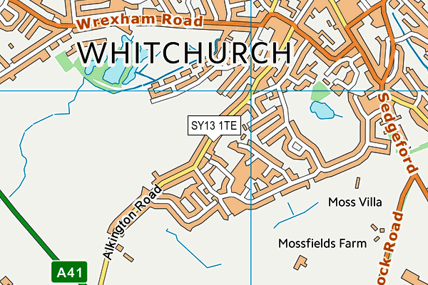 SY13 1TE map - OS VectorMap District (Ordnance Survey)