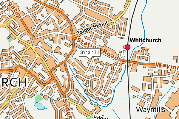 SY13 1TJ map - OS VectorMap District (Ordnance Survey)