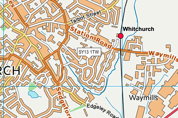 SY13 1TW map - OS VectorMap District (Ordnance Survey)