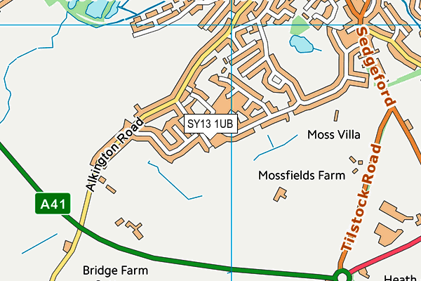 SY13 1UB map - OS VectorMap District (Ordnance Survey)