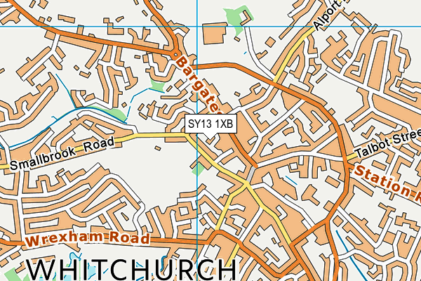 SY13 1XB map - OS VectorMap District (Ordnance Survey)