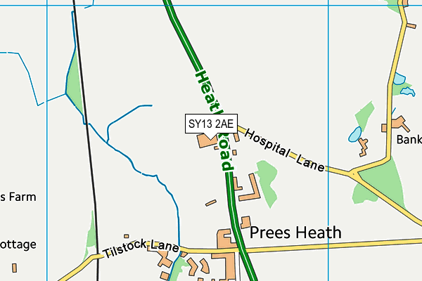 SY13 2AE map - OS VectorMap District (Ordnance Survey)