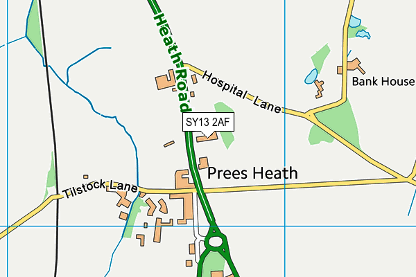 SY13 2AF map - OS VectorMap District (Ordnance Survey)