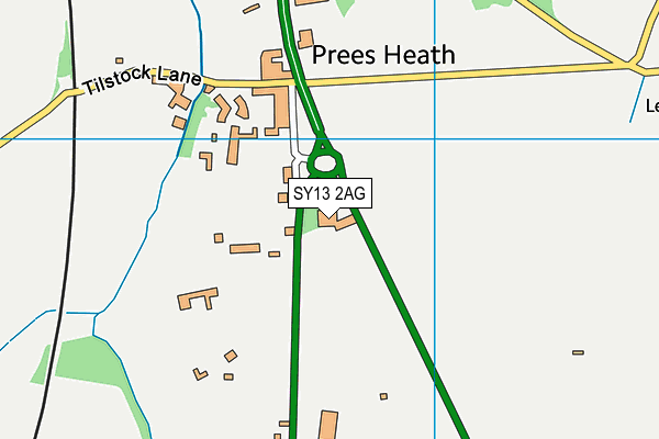 SY13 2AG map - OS VectorMap District (Ordnance Survey)