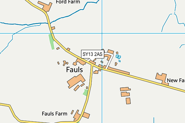 SY13 2AS map - OS VectorMap District (Ordnance Survey)