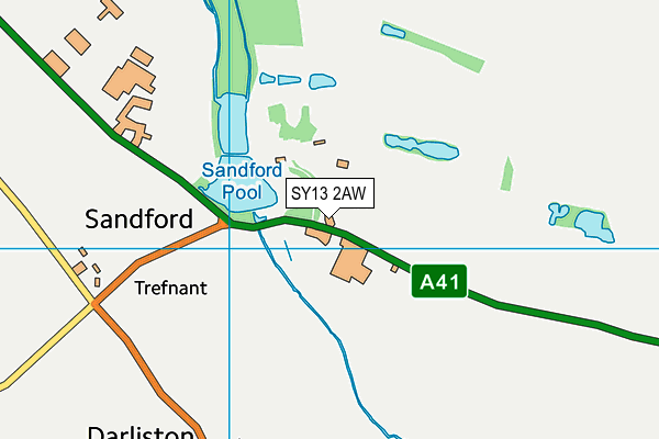 SY13 2AW map - OS VectorMap District (Ordnance Survey)