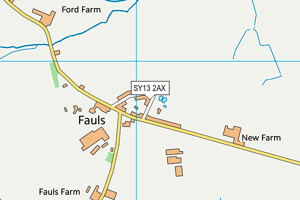 SY13 2AX map - OS VectorMap District (Ordnance Survey)