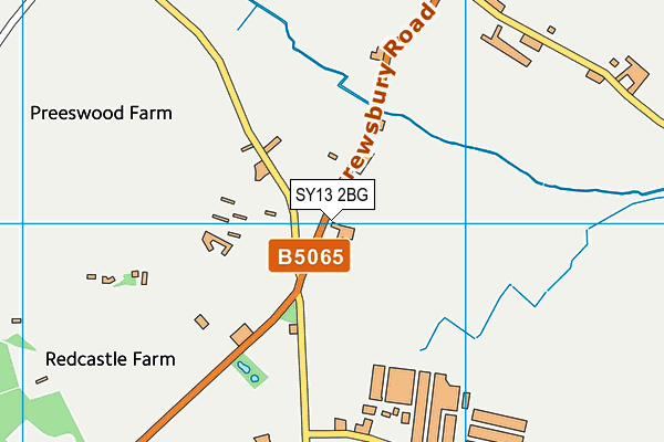 SY13 2BG map - OS VectorMap District (Ordnance Survey)