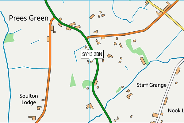 SY13 2BN map - OS VectorMap District (Ordnance Survey)