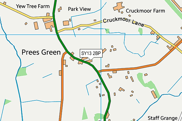 SY13 2BP map - OS VectorMap District (Ordnance Survey)