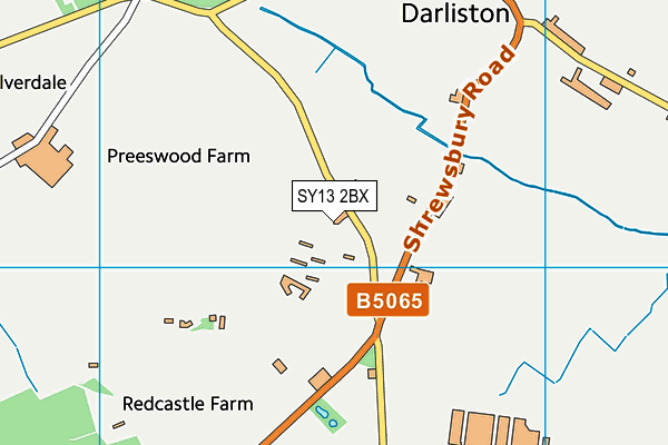 SY13 2BX map - OS VectorMap District (Ordnance Survey)