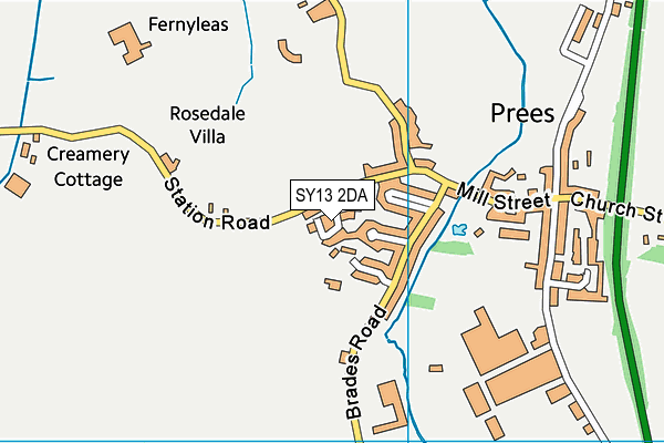 SY13 2DA map - OS VectorMap District (Ordnance Survey)