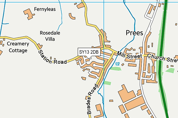 SY13 2DB map - OS VectorMap District (Ordnance Survey)