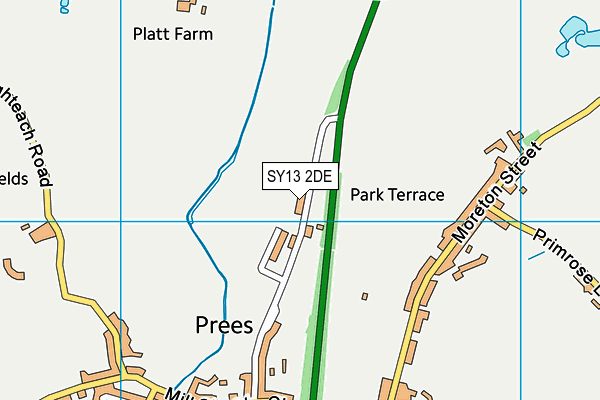 SY13 2DE map - OS VectorMap District (Ordnance Survey)