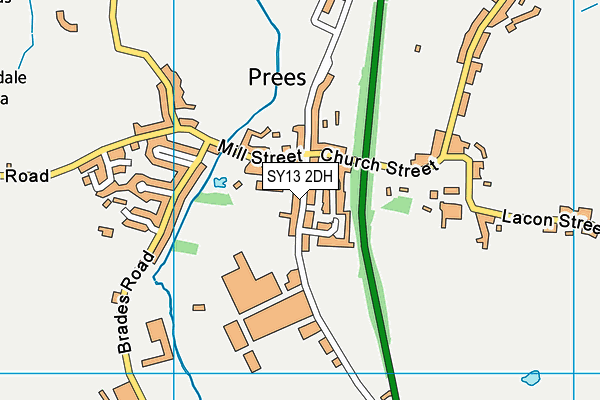SY13 2DH map - OS VectorMap District (Ordnance Survey)
