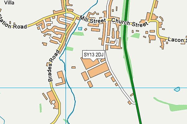 SY13 2DJ map - OS VectorMap District (Ordnance Survey)