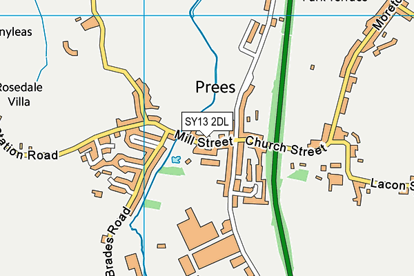 SY13 2DL map - OS VectorMap District (Ordnance Survey)