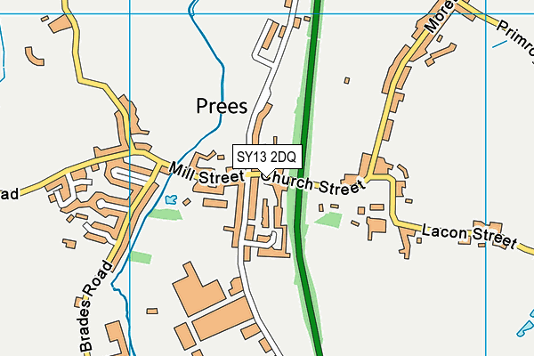 SY13 2DQ map - OS VectorMap District (Ordnance Survey)